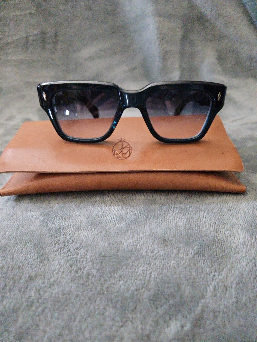 Jacques Marie Mage Men's Black Square Sunglasses with Gradient Lenses